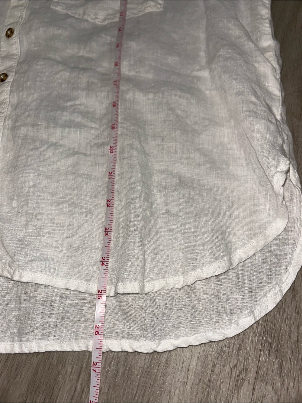 Anthropologie Pilcro Aly 100% Linen Puff-Sleeve Blouse white linen fabric Large - Picture 7 of 11